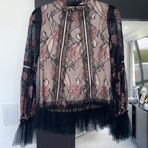 Alexis Lace Top with Floral Detail
